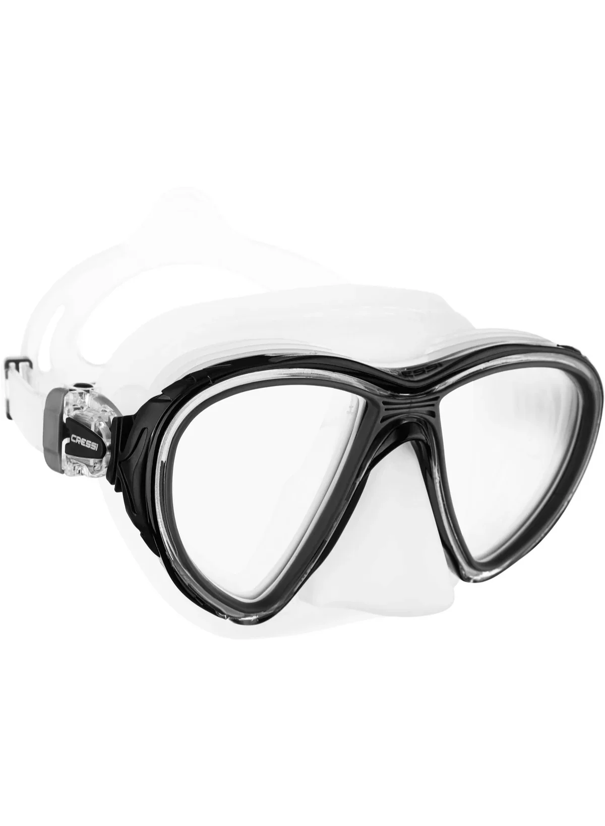 Premium Diving Mask Anti-Fog Professional Snorkeling Gear (Clear/Black, One Size) teh49