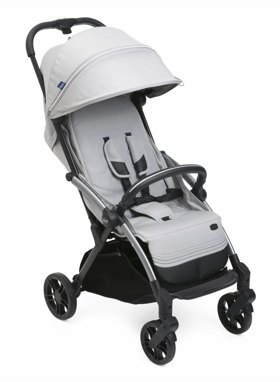 Premium Foldable Stroller with Adjustable Handle and Safety Harness (Pearl Grey, Newborn to 4 Years) apy0l