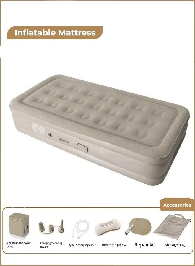 TIGER Portable Inflatable Air Mattress with Built-in Electric Pump Water-Resistant Sleeping Pad for Camping and Home (196 x 95 x 46 cm) wliwj
