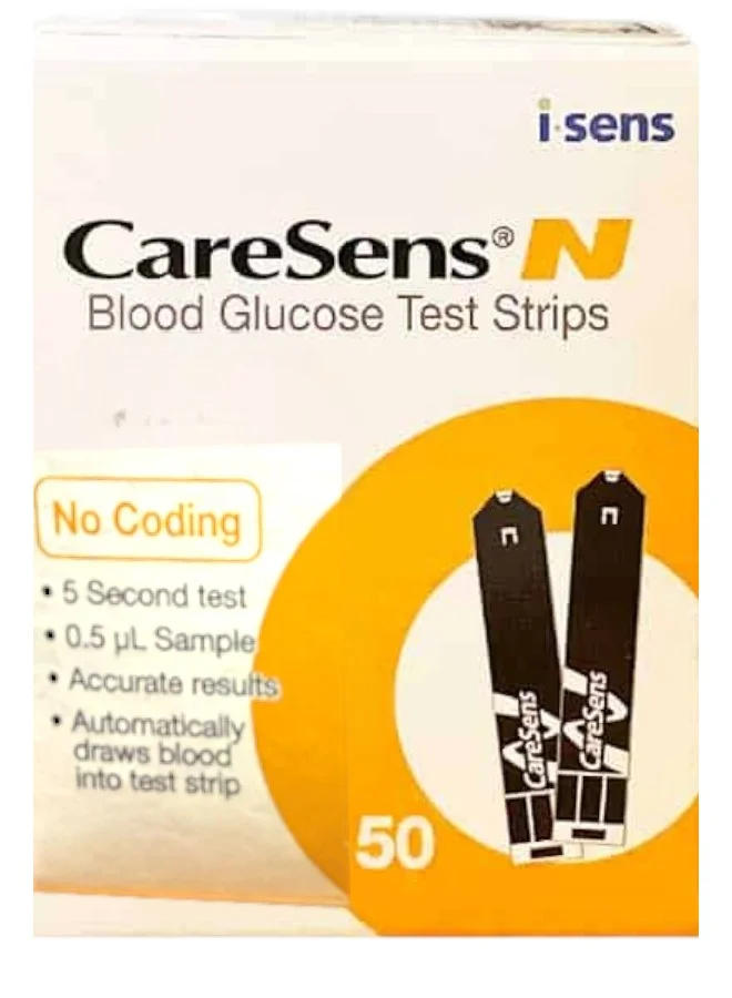 CareSens Blood Glucose Test Strips (50 Strips) Premium Diagnostic Monitoring Supplies 3in6w