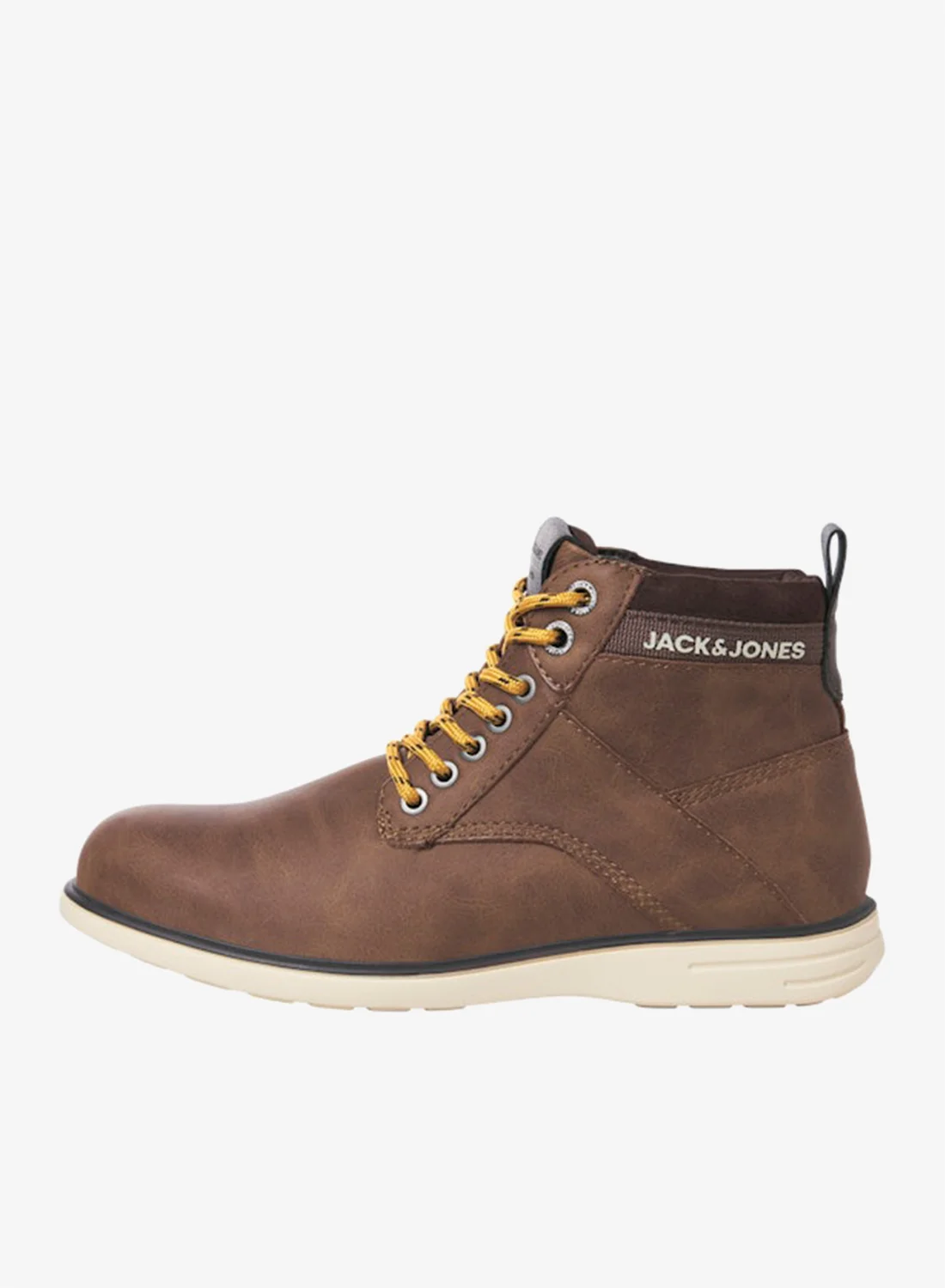 JACK & JONES Casual Ankle Boots Premium Leather Style Comfortable Daily Footwear for Men (Brown, 42 EU) uwmkh