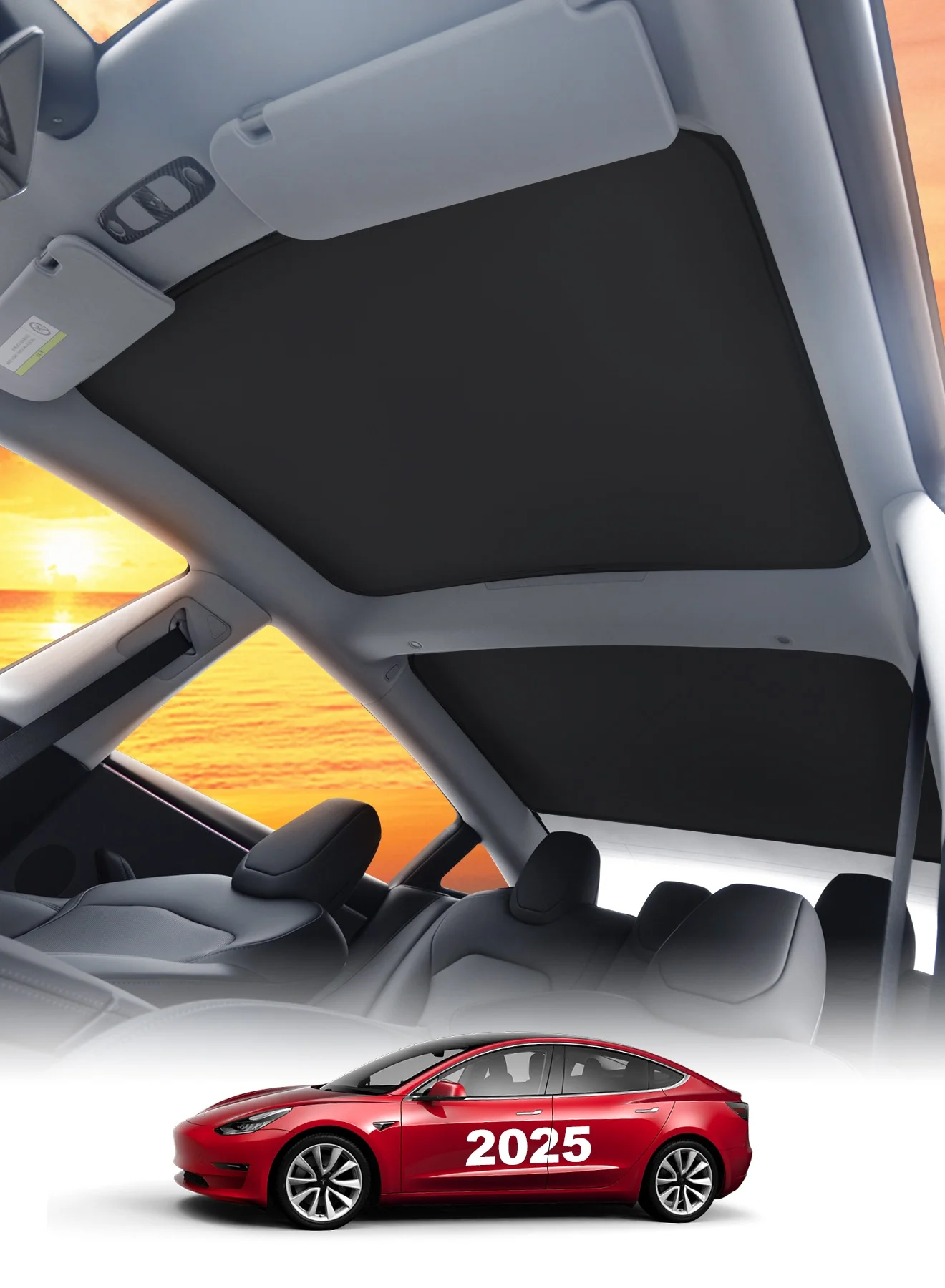CHIYLE Roof Sunshade for Electric Sedan Highland Edition UV Protection Heat Insulation (Black, 1 Piece) gvgut