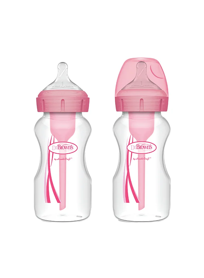 Premium Anti-Colic Feeding Set (Pink, 270 mL, 2-Pack) for Infants bn60z
