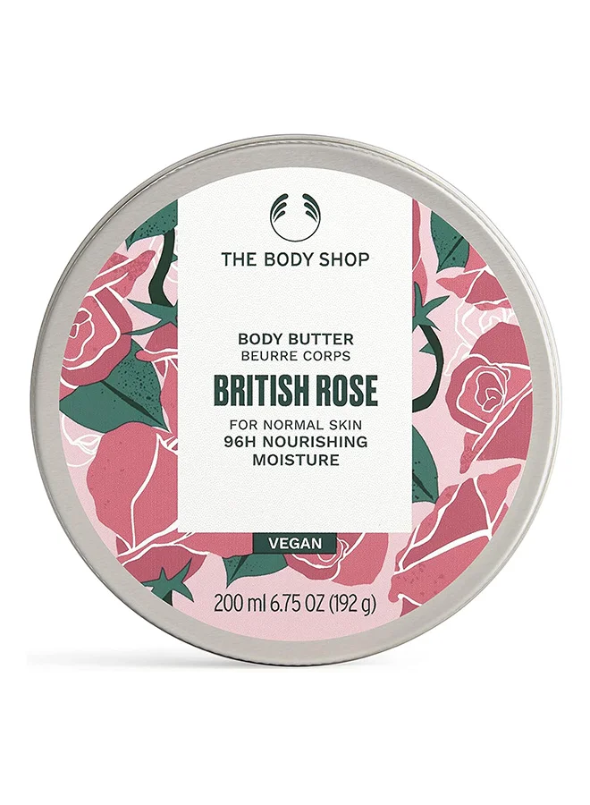 The Body Shop British Rose Body Butter Deeply Nourishing Moisturizer for Radiant Skin (Pink, 200 mL) ralid