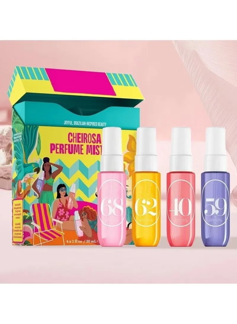 Brazilian Fragrance Body and Hair Mist Collection, Long-Lasting Sweet Vanilla and Floral Summer Scent Gift Set (4 x 30 mL) r7ske
