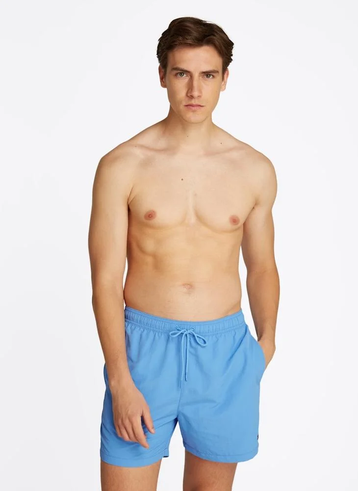 Premium Flag Embroidery Mid Length Swim Shorts (Unisex, Solid, M) xj1xy