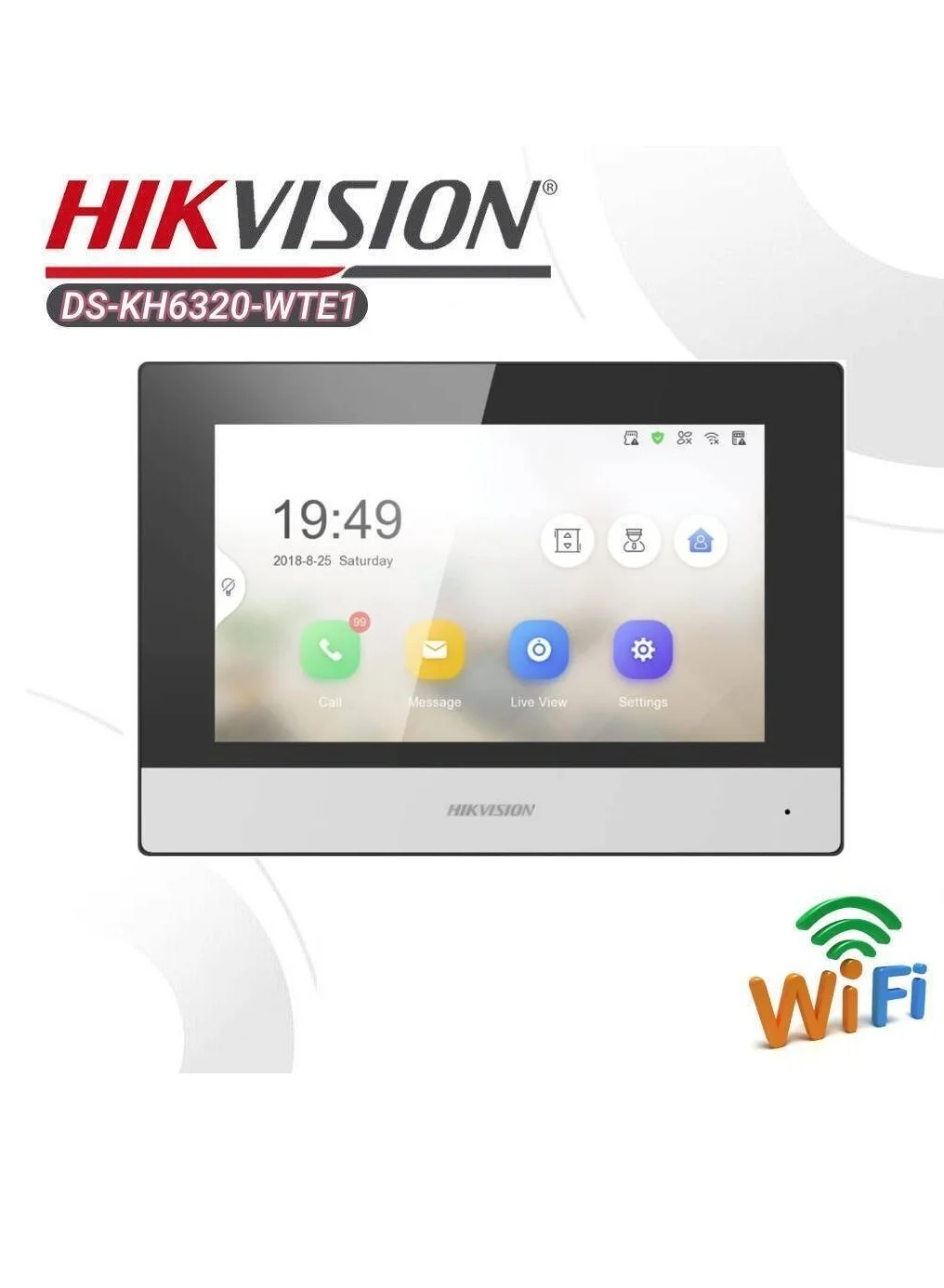 Video Intercom Indoor Station 7-Inch TFT Touch Screen High-Resolution Security Monitor (White, 17.8 cm) 0wk09