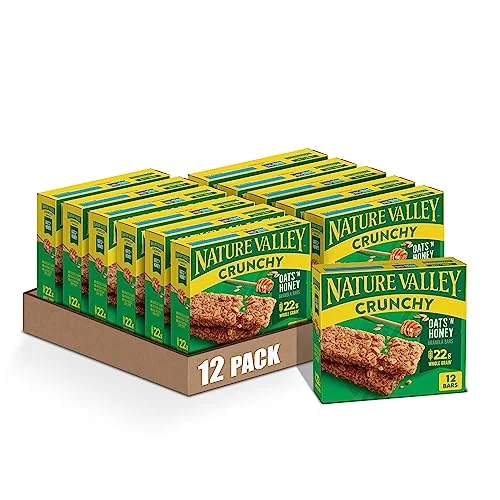 Crunchy Granola Bars Oats and Honey Premium Whole Grain Snack (12 Pouches, 2534 g) mgkqh