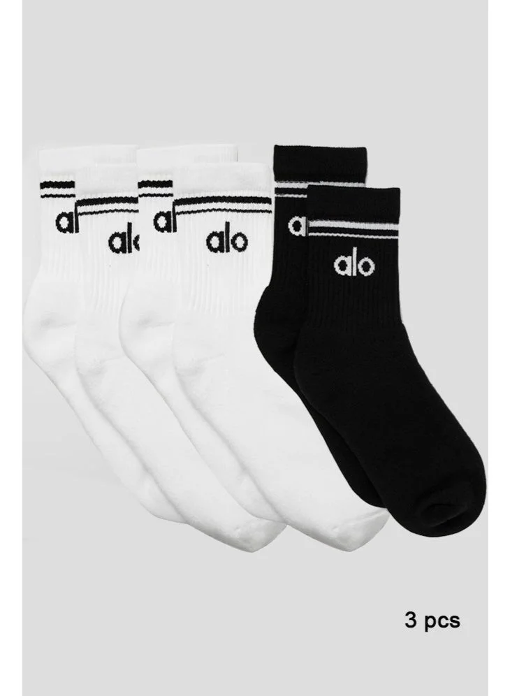 Premium Half-Crew Throwback Athletic Socks (3-Pack, Unisex, Cotton Blend) m2u4a