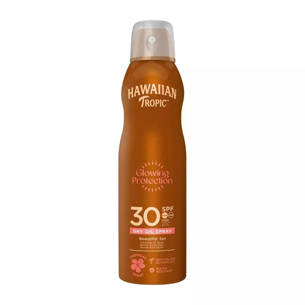 Hawaiian Tropic Glowing Protection Dry Oil Spray SPF 30 UVA/UVB Sunscreen (180 mL) fl0m1