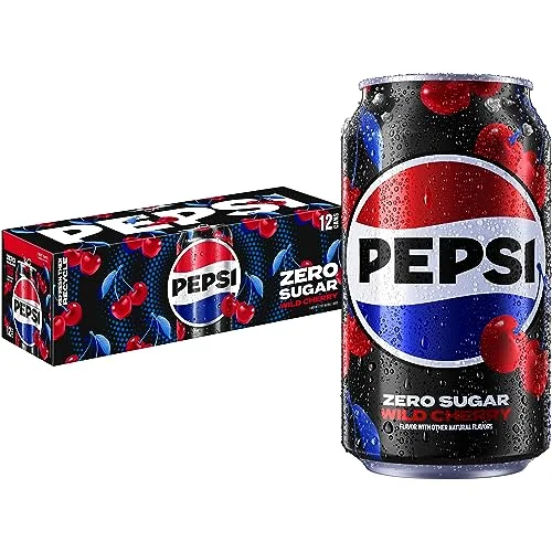 Zero Sugar Wild Cherry Cola Soda Refreshing Carbonated Beverage (12 x 355 mL) s702l