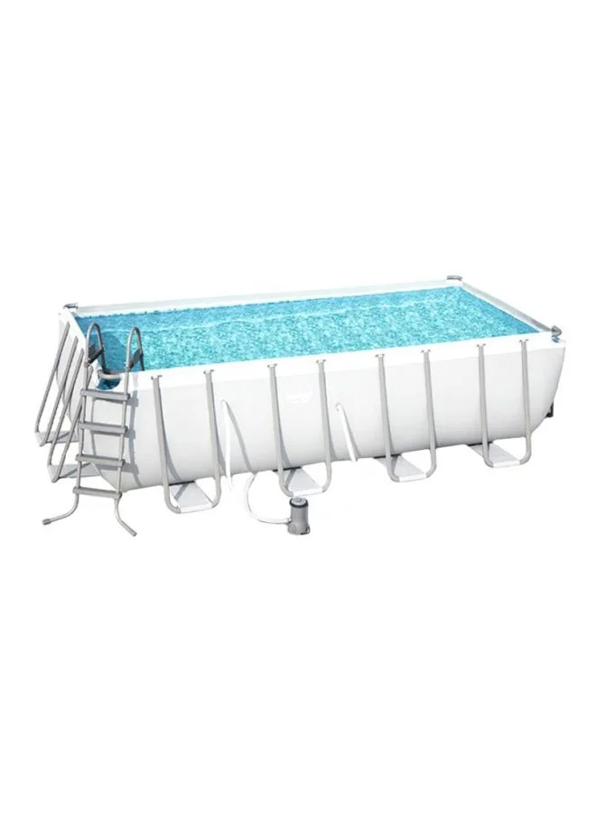 Premium Rectangular Above Ground Pool Set Heavy-Duty Steel Frame Swimming Pool for Family Backyard (488 x 122 x 244 cm) zpas4
