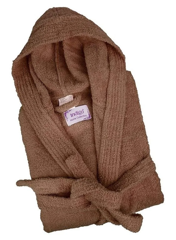 Home Essentials Unisex Bathrobe Cotton Premium Soft Absorbent Robe for Men & Women (Brown, Adult One Size) bl1s8