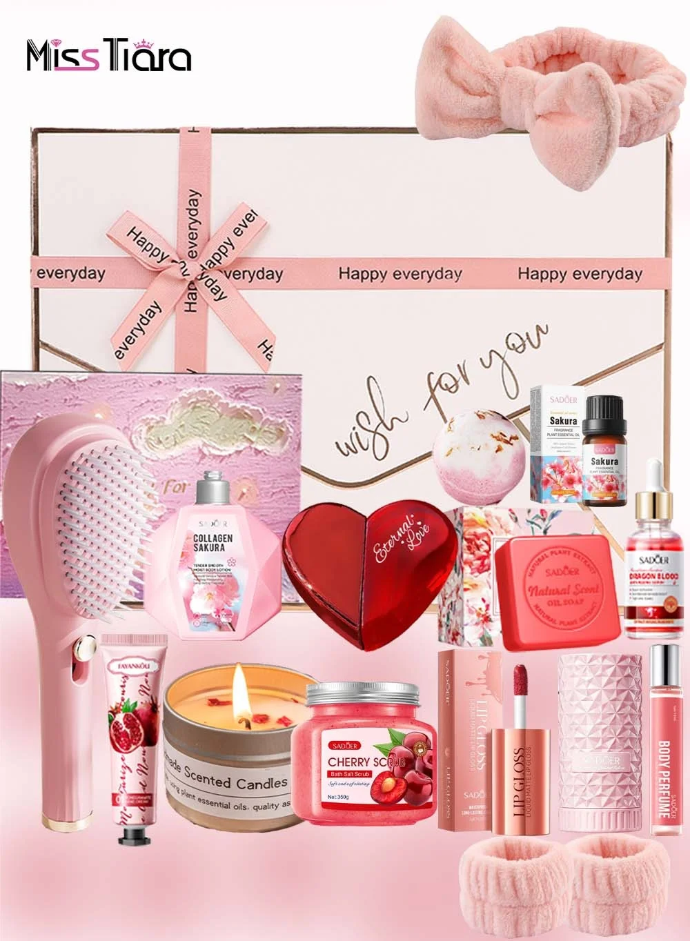 MissTiara Premium Spa Gift Set for Women - 16-Piece Relaxation Care Package for Birthday and Anniversary (16 Items) ld6io