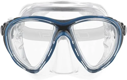 Premium Diving Mask Dual Lens Anti-Fog Snorkeling Gear (Black/Blue, One Size) 7ve8p