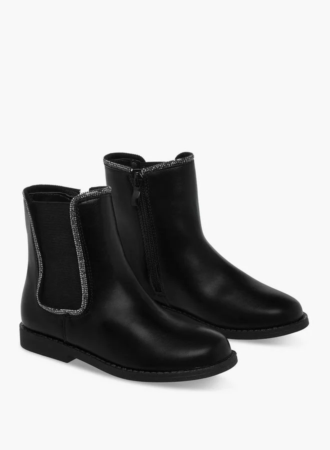 Celeste Girls Embellished High Cut Boots Premium Fashion Footwear for Kids uthh1