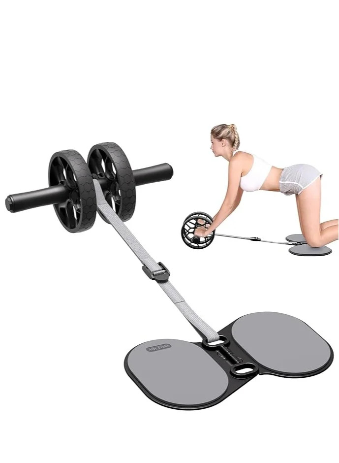 Uptyia Ab Roller Wheel with Automatic Rebound and Adjustable Resistance, Premium Core Workout Equipment for Home Gym Training (Includes Knee Pad) 4fw37