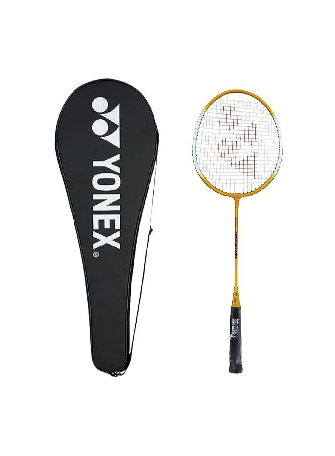 Premium Aluminum Badminton Racquet with Full Cover (Yellow, 130 g) g2lfo