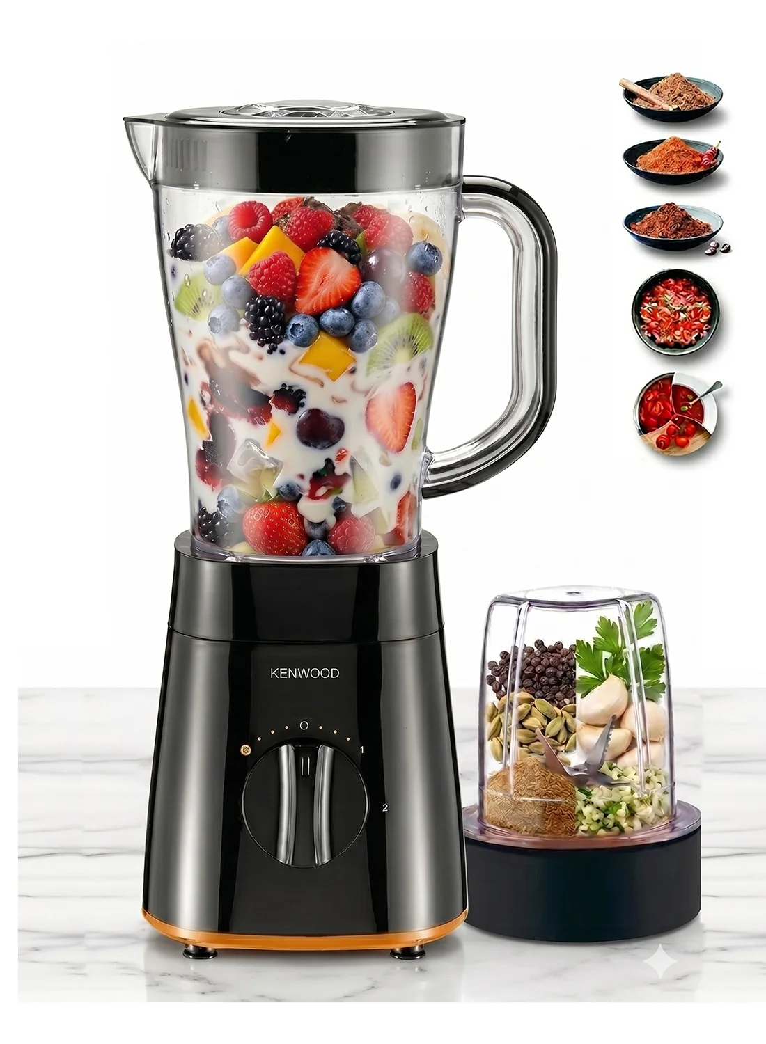 Premium Countertop Blender 500W Smoothie Maker with Multi Mill and Ice Crush Function (Black, 1.5 L) ajv1m