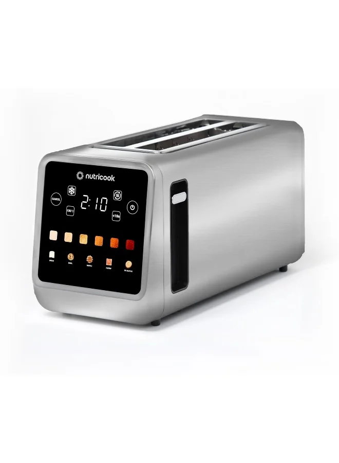 Nutricook Digital Toaster 4-Slice Stainless Steel with Touch-screen Display (Silver, 1450 W) naf0p