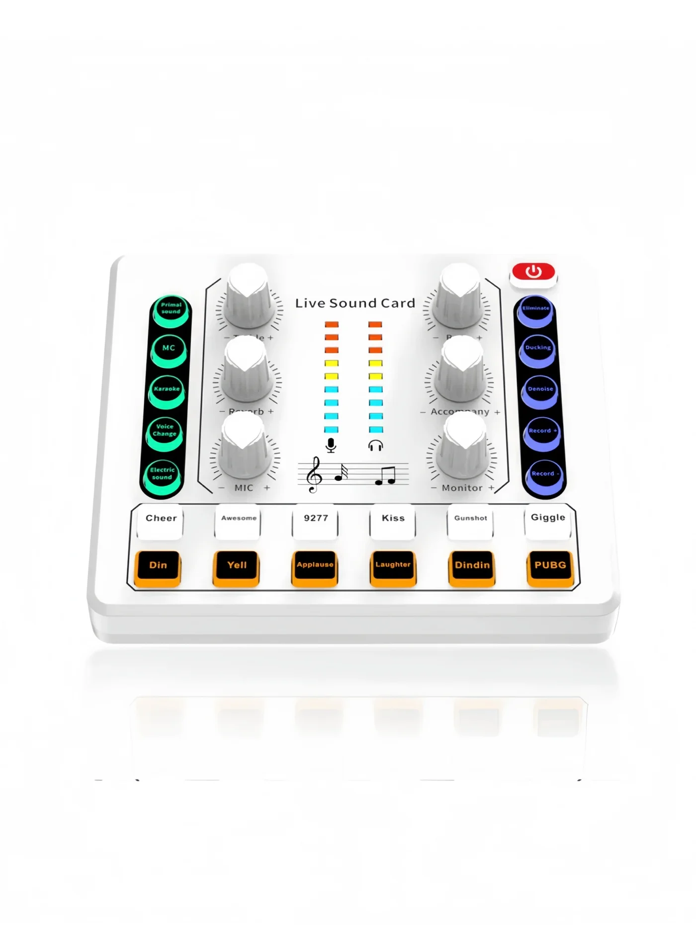 Lee Yon Live Sound Card Mini Audio Mixer Board for PC Phone and Gaming Console (12.6 x 10.8 x 4.8 cm) 8r709