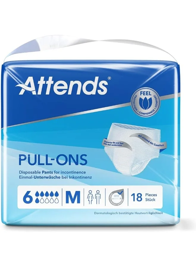 Attends Disposable Incontinence Pants Premium Absorbent Underwear (Size M, 18 Pack) phecd