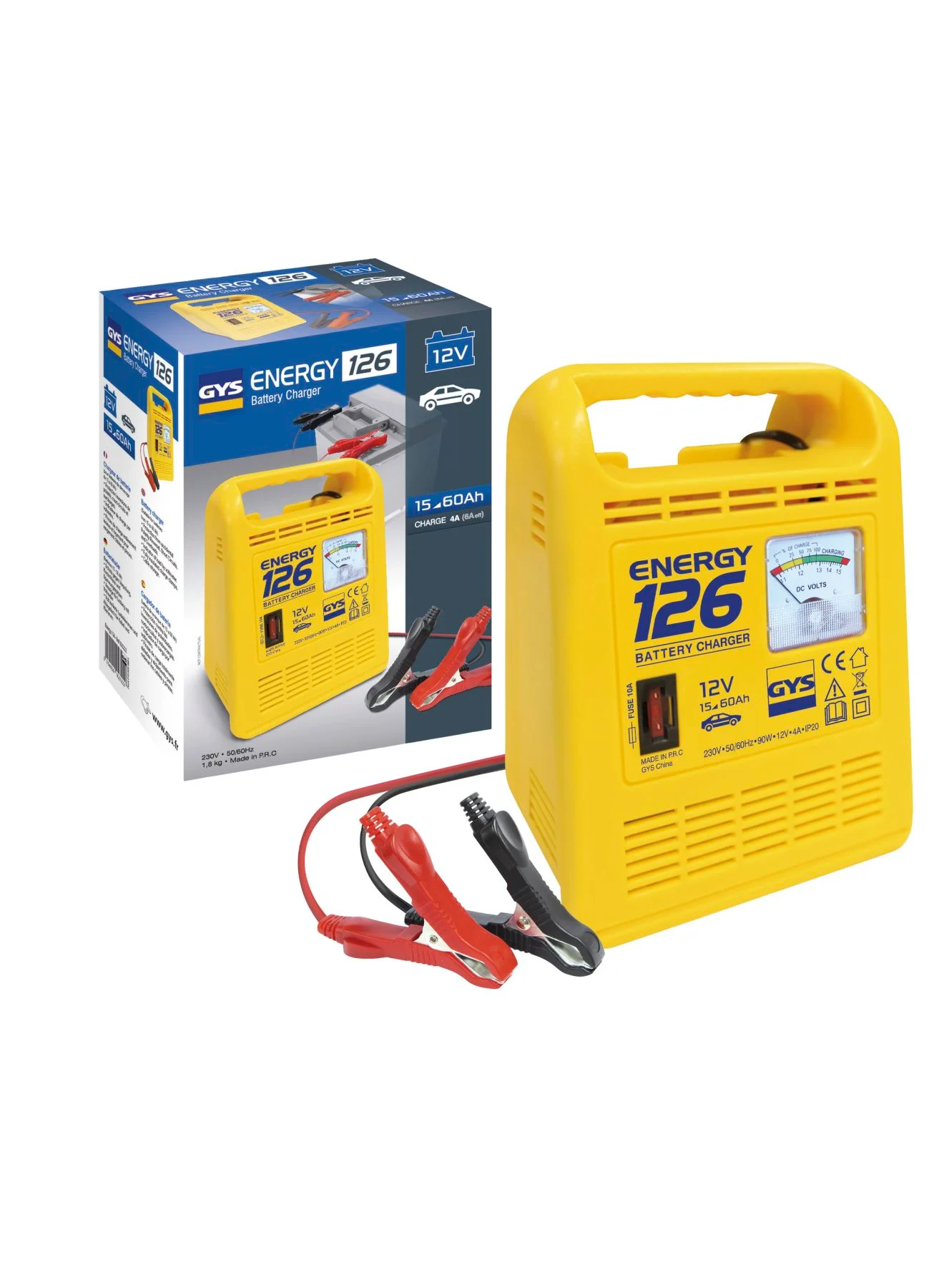 GYS Professional Battery Charger and Digital Tester (Multi-Function, 12V) ivc70
