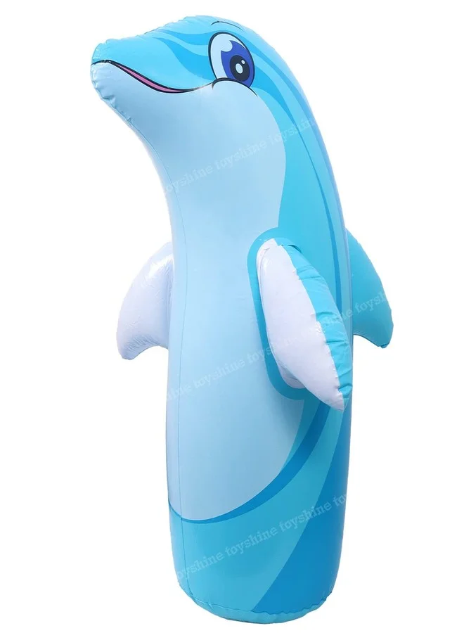 Inflatable Bop Bag Boxing Toy for Kids Dolphin Design (Premium PVC, 90 cm) eb4rg