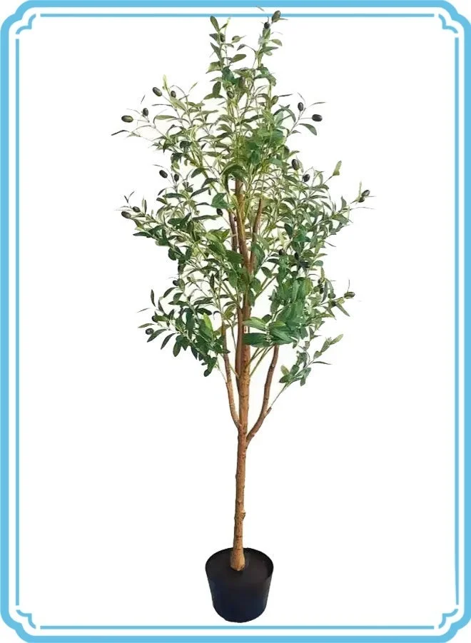 APEX Artificial Olive Tree 180cm Faux Silk Plant in Pot for Indoor and Outdoor Home Office Decor ilqew