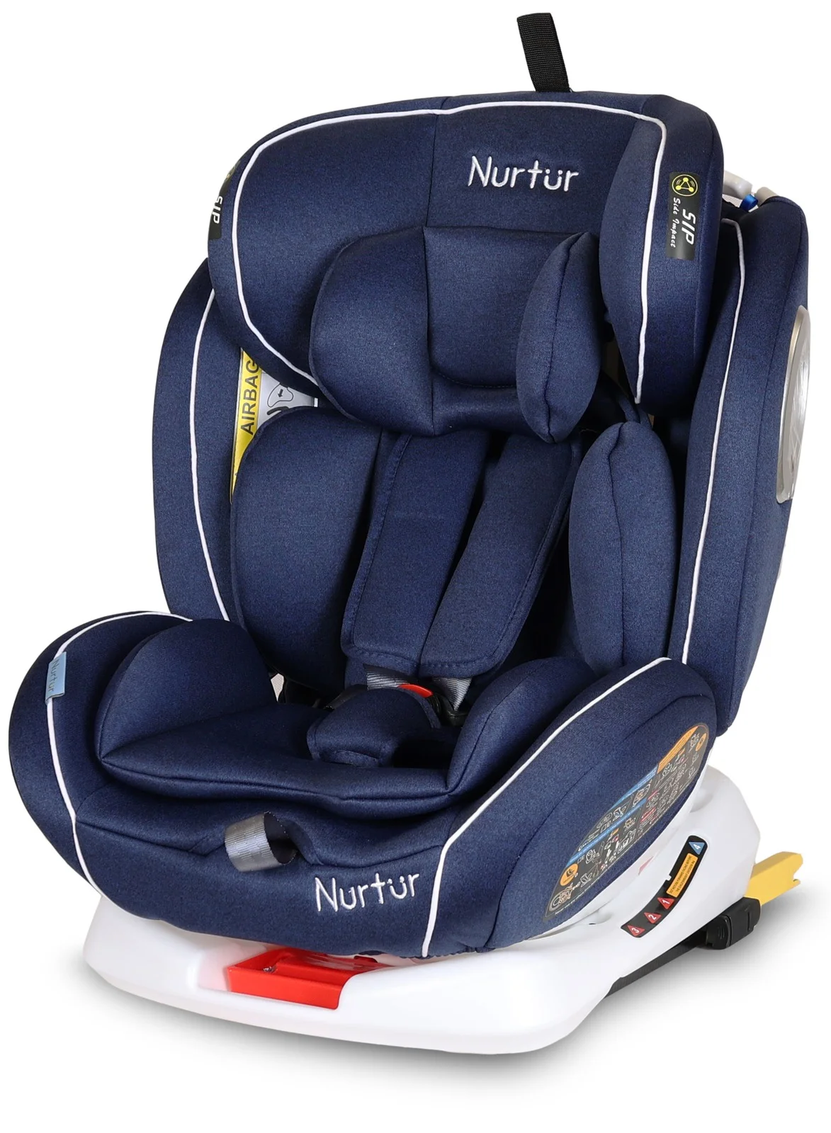 Nurtur 4-in-1 ISOFIX Car Seat with 9-Level Adjustable Headrest and Canopy (Blue, 0-36 kg) dr379