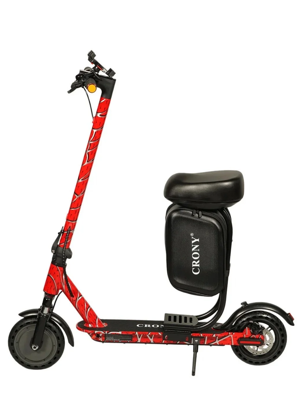 Crony Kids Electric Scooter with Seat and Suspension, 500W Motor, Foldable Design, Adjustable Handlebar, LED Lights, Red (120kg Load Capacity) g9b8s