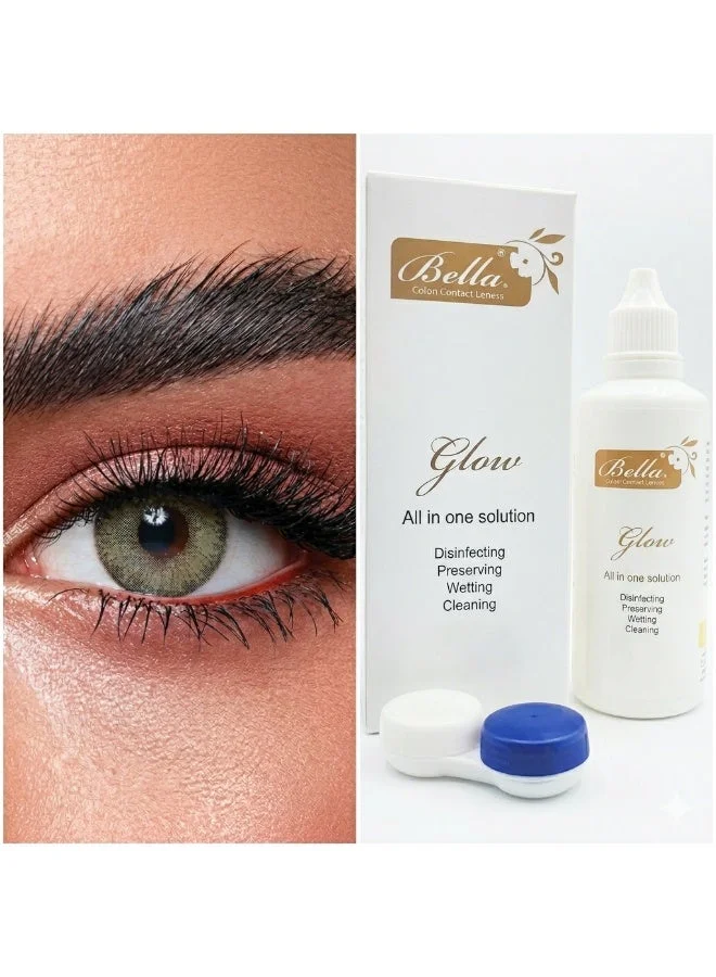 Premium Emerald Green Colored Contact Lenses with All-in-One Cleaning Solution (1 Pair, 100 mL) ty5ik