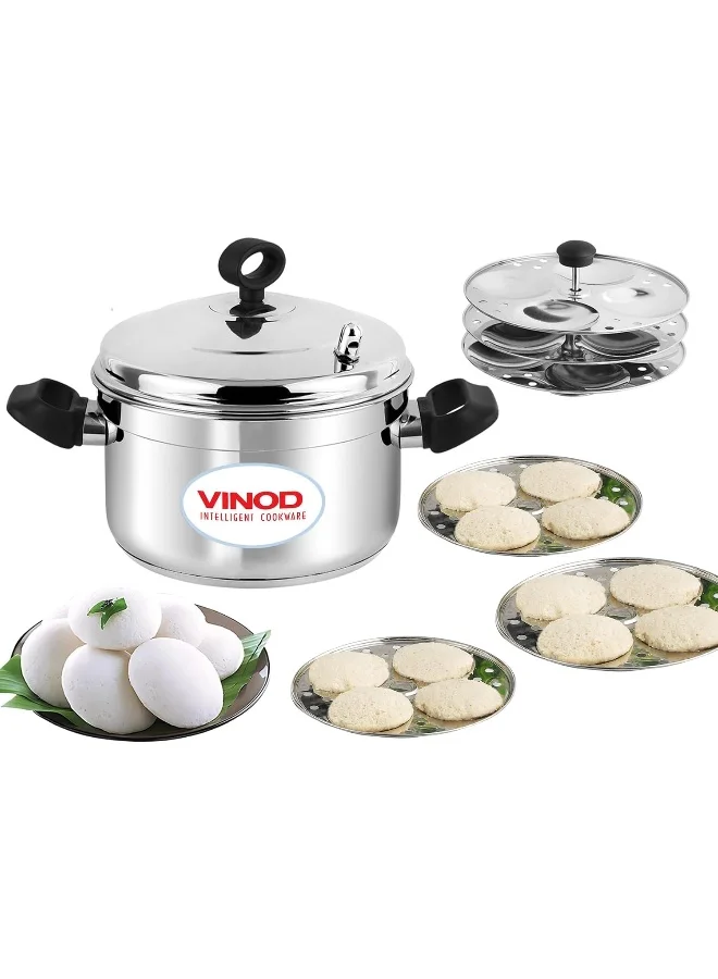 VINOD Classic 304 Stainless Steel Steamer Pot with 6 Deep Plates (Induction & Gas Compatible, 1 Pack) l7bnf