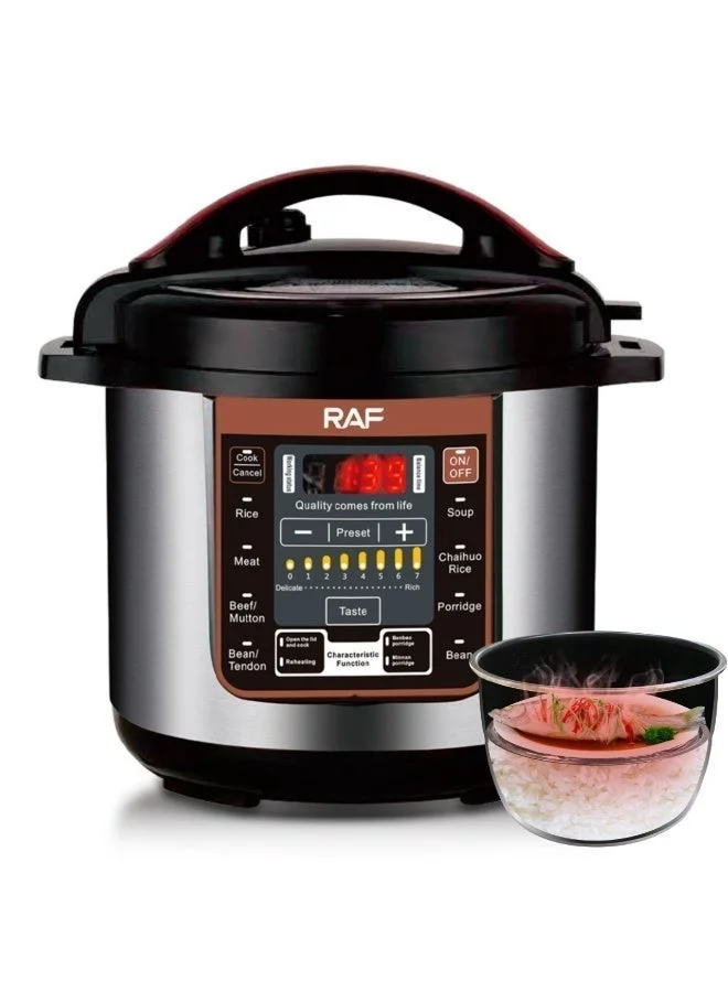 RAF Electric Pressure Cooker Multi-Function Digital Rice Cooker with Non-Stick Inner Pot (12L, 1600W) t5ja0
