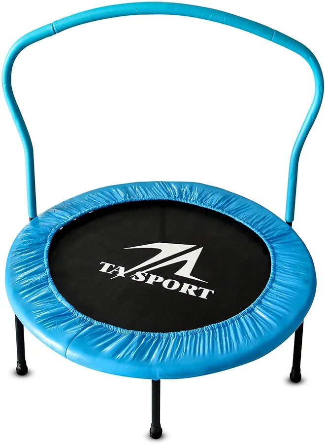 TA SPORTS Fitness Trampoline with Handrail for Home Workout (Blue, 102 cm) 6ngwu