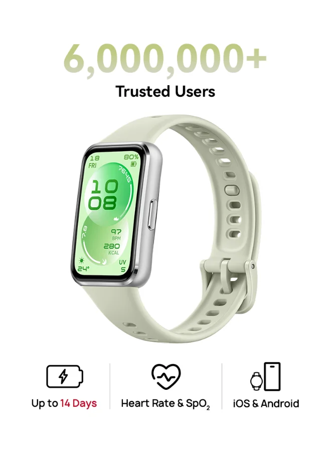 Smart Band 11 Fitness Tracker Smart Watch Ultra-Slim Health Monitor (Green, 4.1 cm) 8b7em