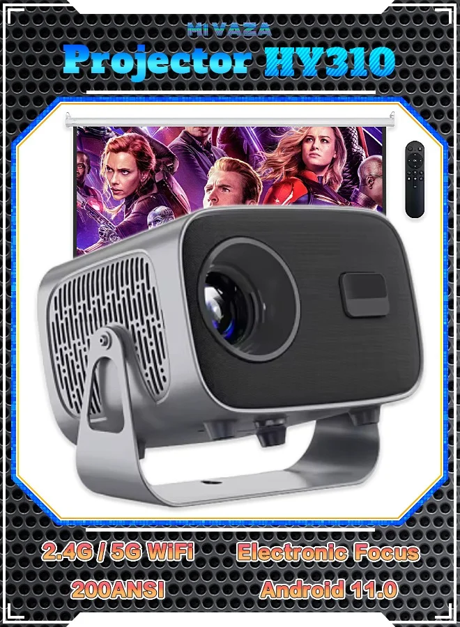 Mi VAZA Portable LED Projector 4K Supported Home Theater System with 5G WiFi Bluetooth and Electric Focus (160 Inches) 50jdw