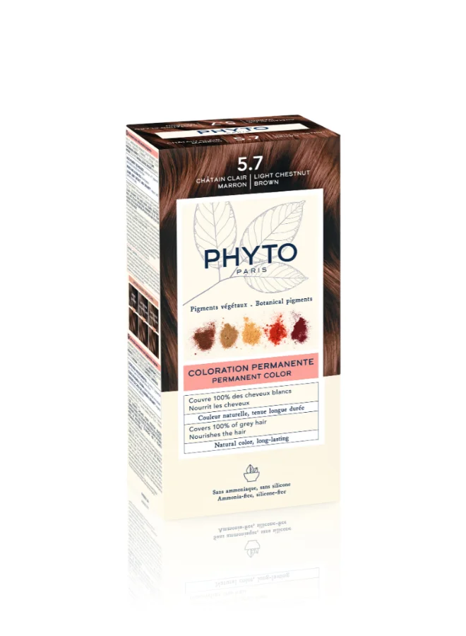 Phyto Botanical Long-Lasting Hair Color Cream (Light Chestnut Brown, 110 mL) - Professional Salon-Quality Formula for Vibrant Coverage 77137