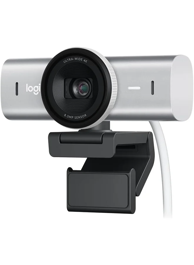 Premium Ultra HD 4K Streaming Webcam with Dual Noise-Reducing Microphones and Privacy Cover (Pale Grey, 1080p 60 FPS) w01wp