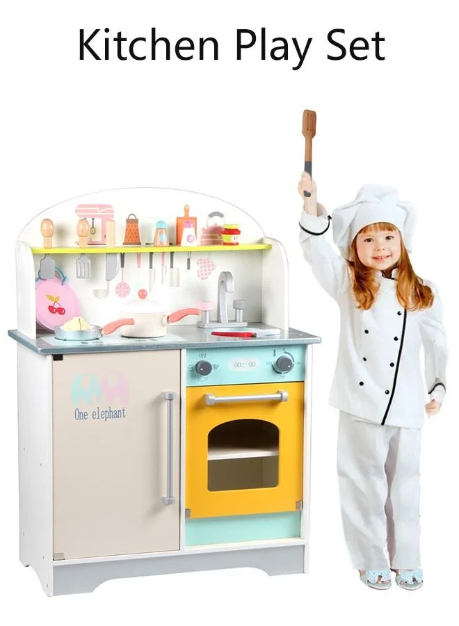 JSAITOYS Wooden Kitchen Pretend Play Set for Kids Early Educational Activity Toy (Multi-Color, 1 Set) 4iy4y