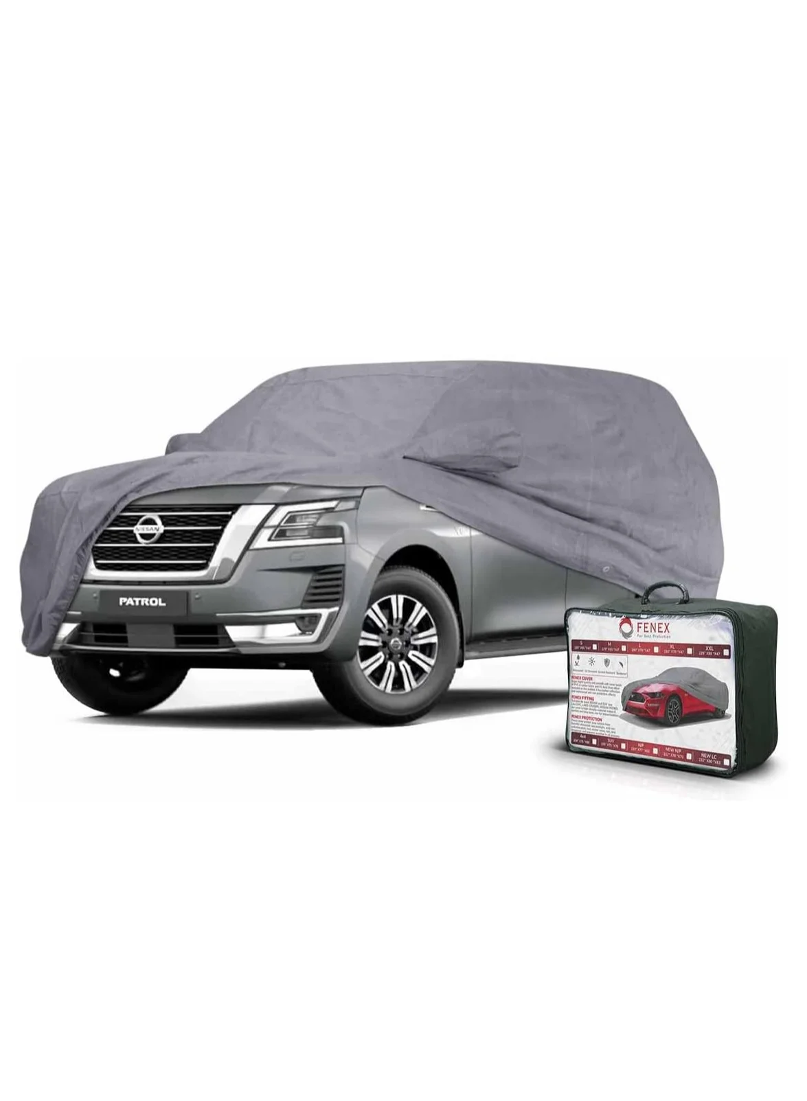 Fenex SUV Car Cover All-Weather Protection Waterproof UV-Resistant Breathable (Silver, 538 x 198 x 177 cm) yo2b4