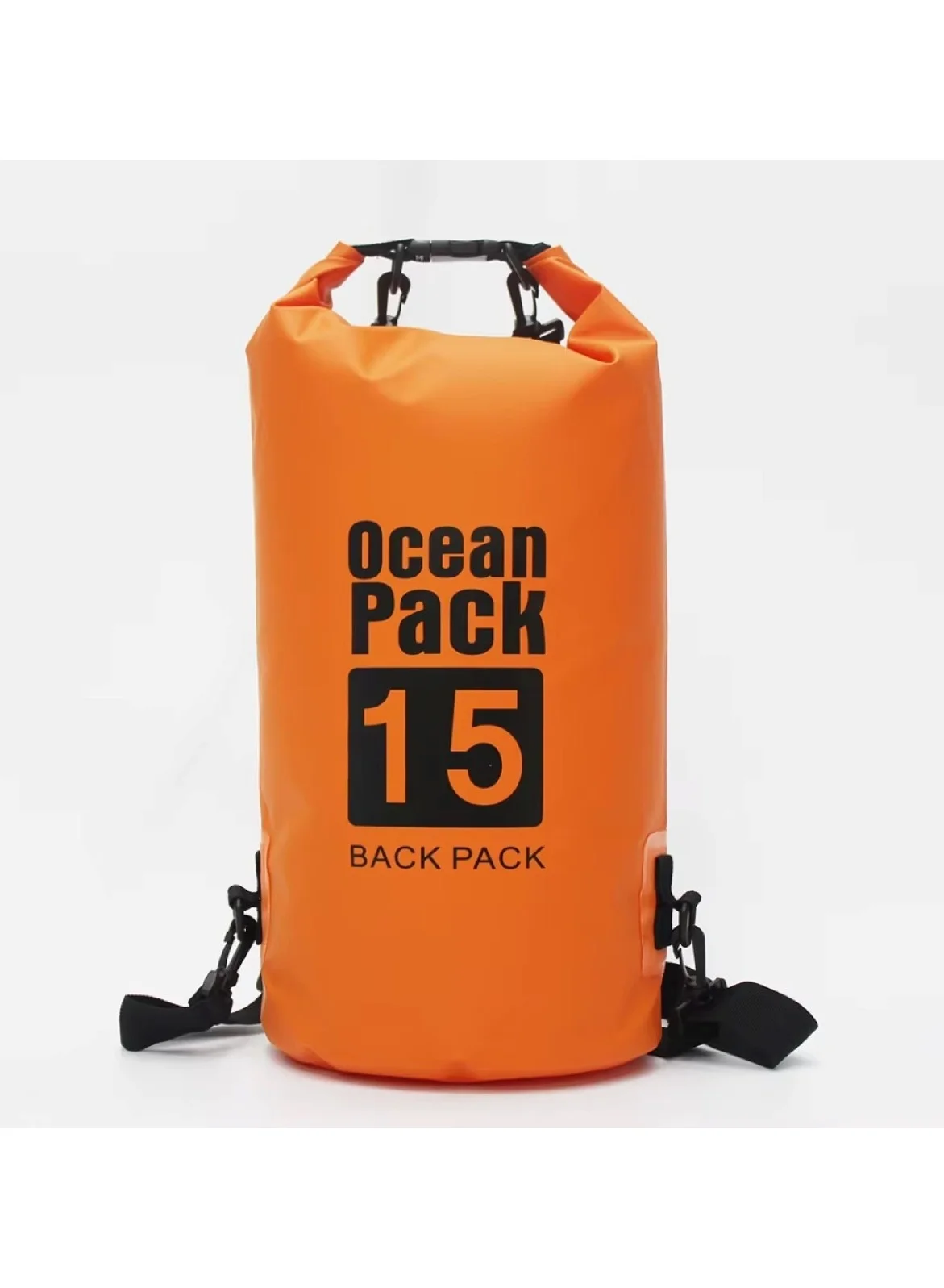 Huitich Waterproof Outdoor Sport PVC Bag (Orange, 15L) Durable Double-Strap Backpack for Hiking and Camping jzif8