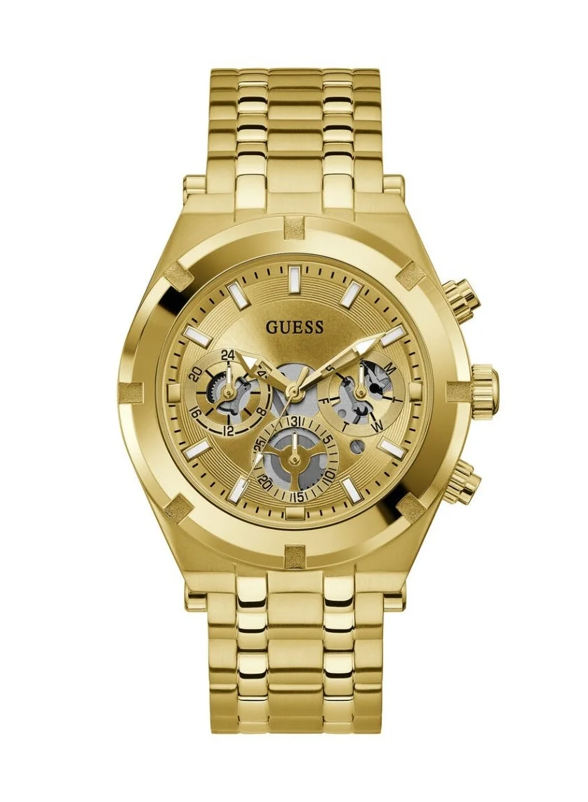 Premium Gold Chronograph Stainless Steel Quartz Watch for Men (Gold, 44mm) qs3ms