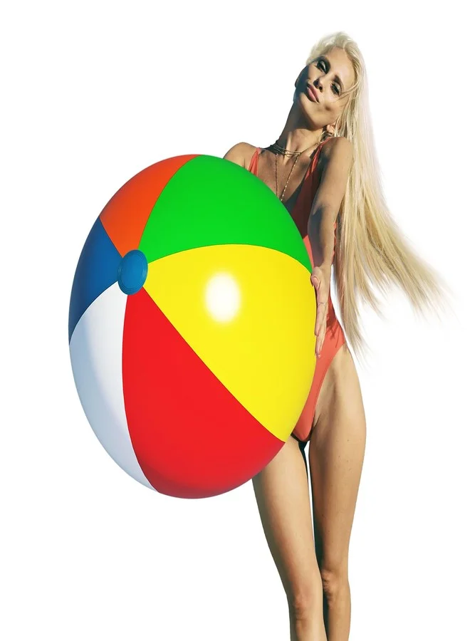 Premium Inflatable Beach Ball Durable PVC Pool Toy for Outdoor Games and Summer Activities (60 cm) 0fmm4