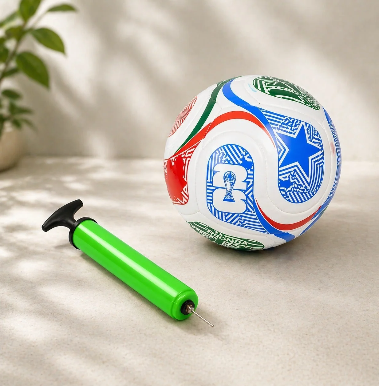 Golden Kick Professional Soccer Ball Size 5 with Compact Air Pump (Durable Synthetic Leather, Outdoor Training Set for Kids and Adults) byams
