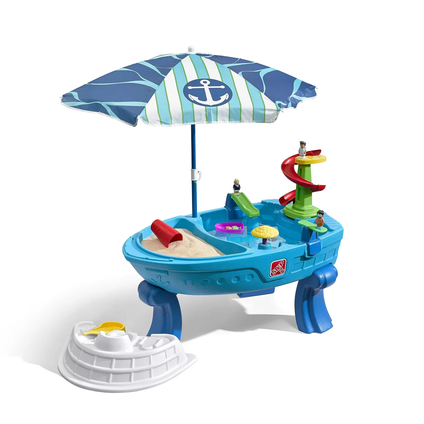 Premium Kids Sand and Water Activity Table with Umbrella Sensory Playset (10 Piece Set) re4rb