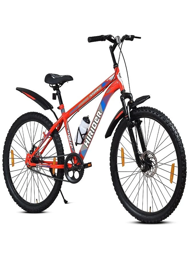 HIRIDER 26 Inch Mountain Bike 21-Speed Steel Frame with Front Suspension (Orange, 18 Inch Frame) a22hc