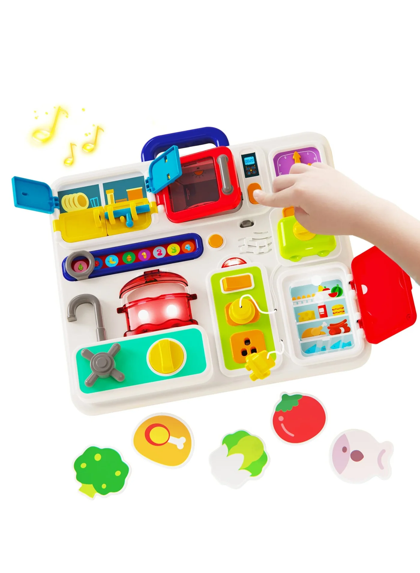 SYOSI Montessori Busy Board Sensory Activity Center for Toddlers (Educational Fine Motor Skills Travel Toy, 30 cm x 25 cm) rs17a