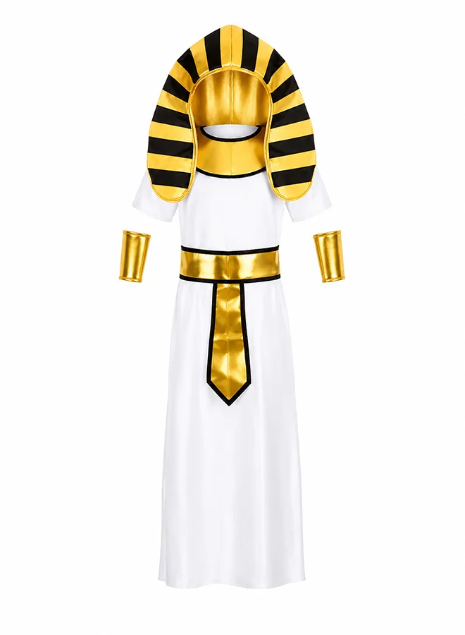 Toy Land Kids Egyptian Costume Set Ancient Egypt Fancy Dress Outfit with Headpiece and Wrist Cuffs (4-5 Years) nxs6i