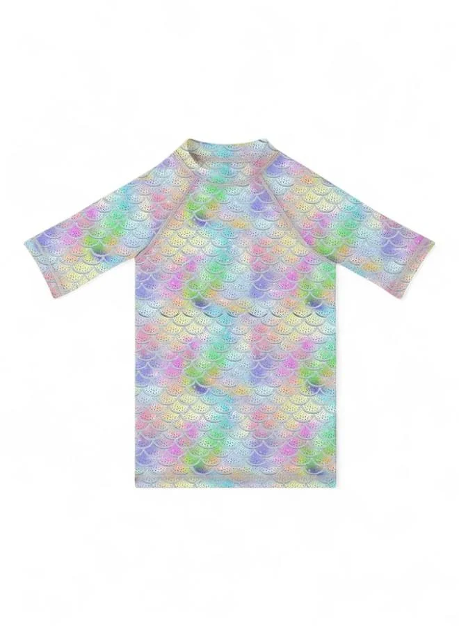 Slipstop Finny Junior Rashguard Swim Shirt for Girls (UV Protection, Quick-Dry Fabric, Pink, 128 cm) wti1w
